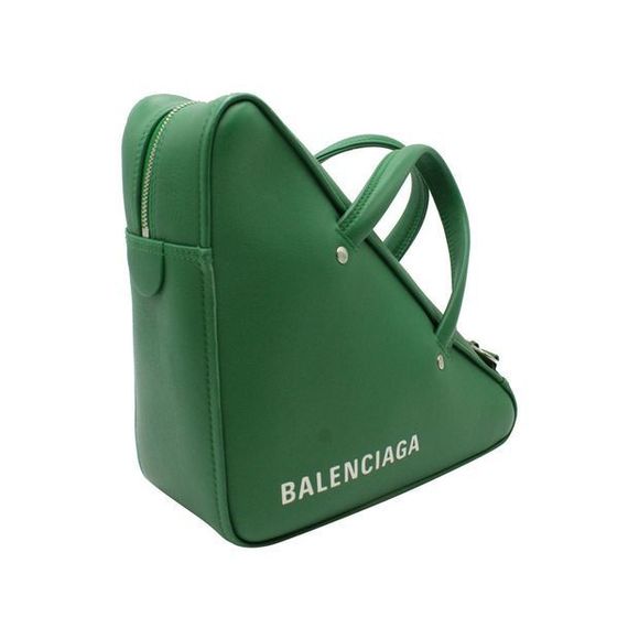BALENCIAGA Triangle Duffle S Bag in Green Calfskin Leather - Picture 3 of 10